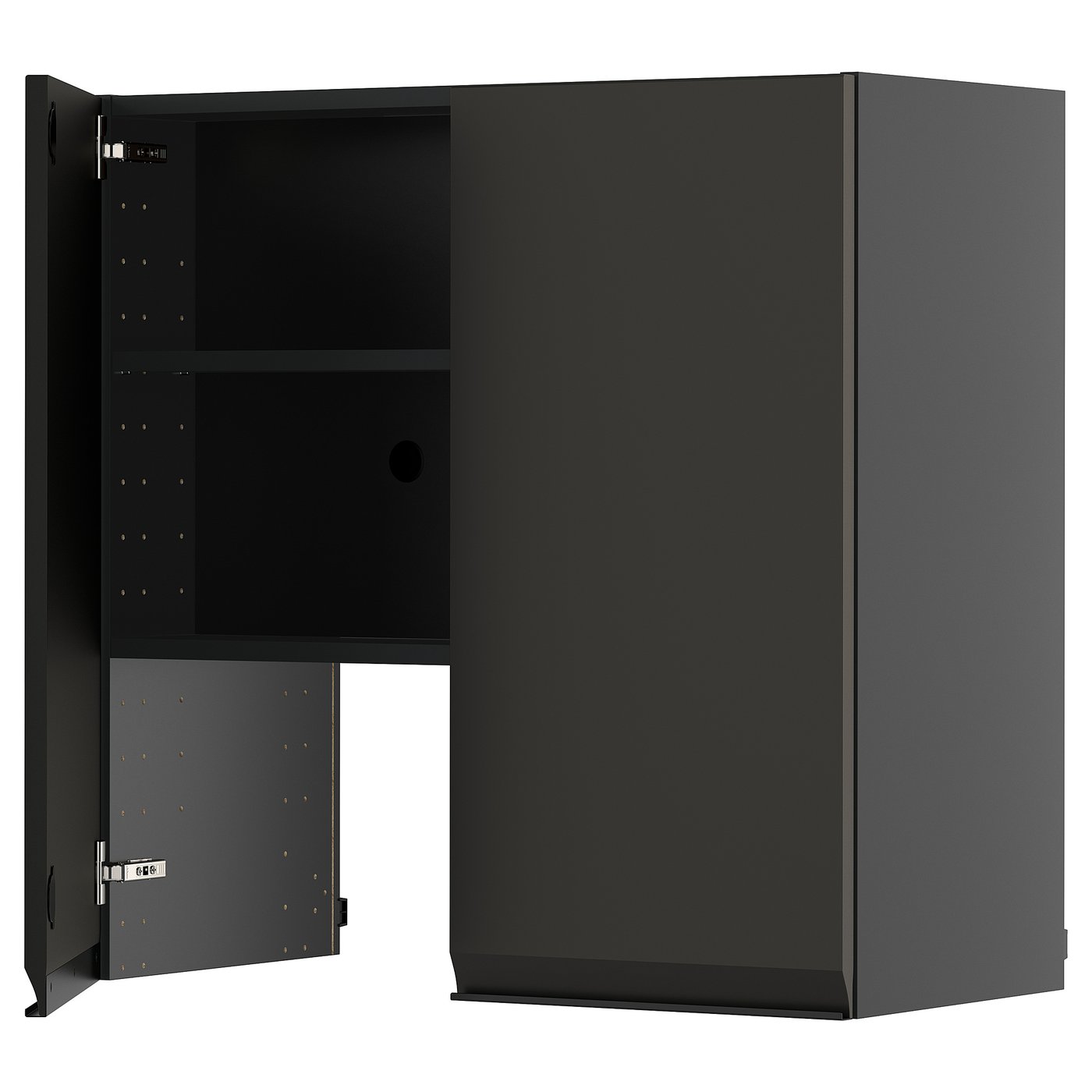IKEA METOD Wandschrank f Dunstabzug/Boden/Tür schwarzgrau/Upplöv matt anthrazit 80x80 cm