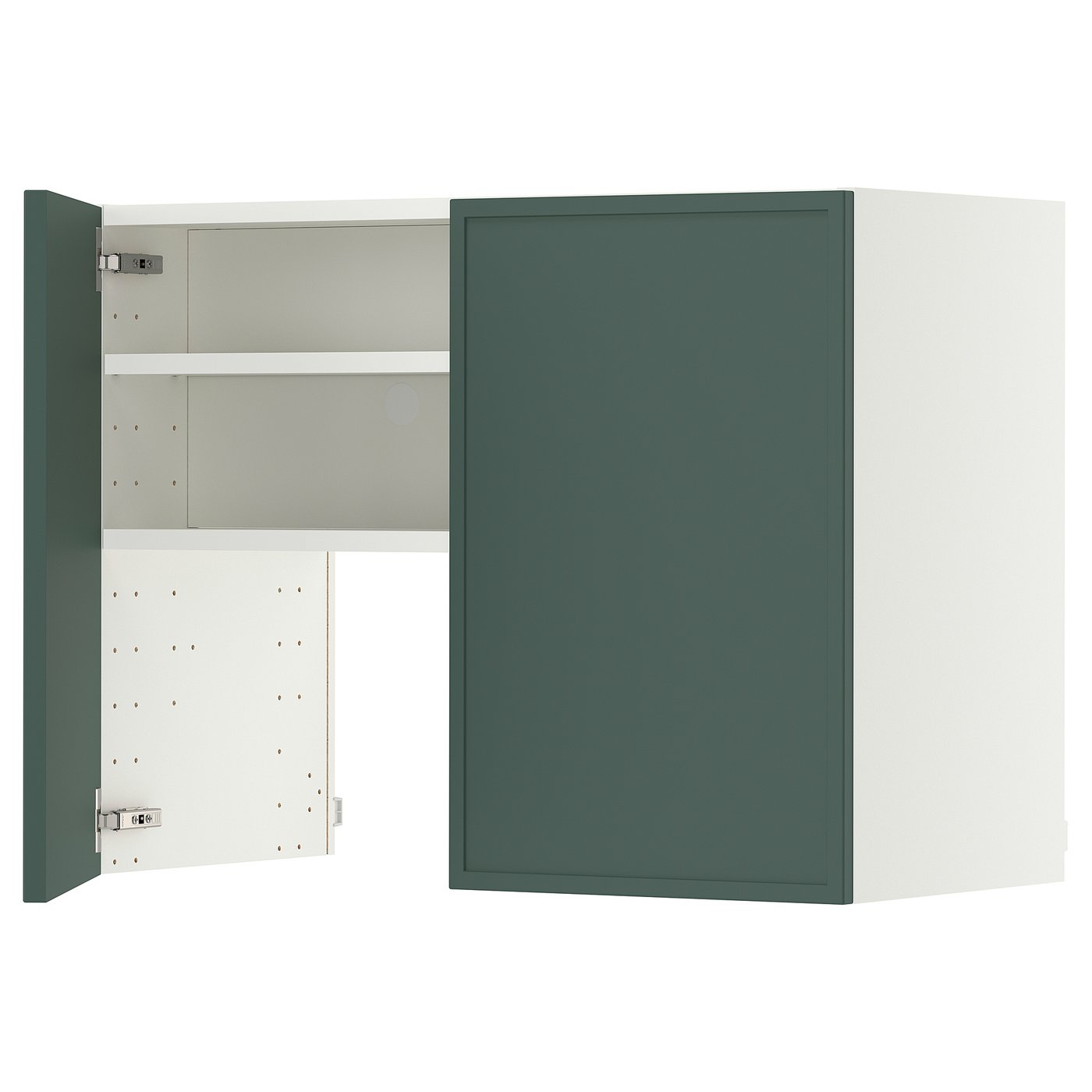 IKEA METOD Wandschrank f Dunstabzug/Boden/Tür weiß/Aspudden dunkel graugrün 80x60 cm