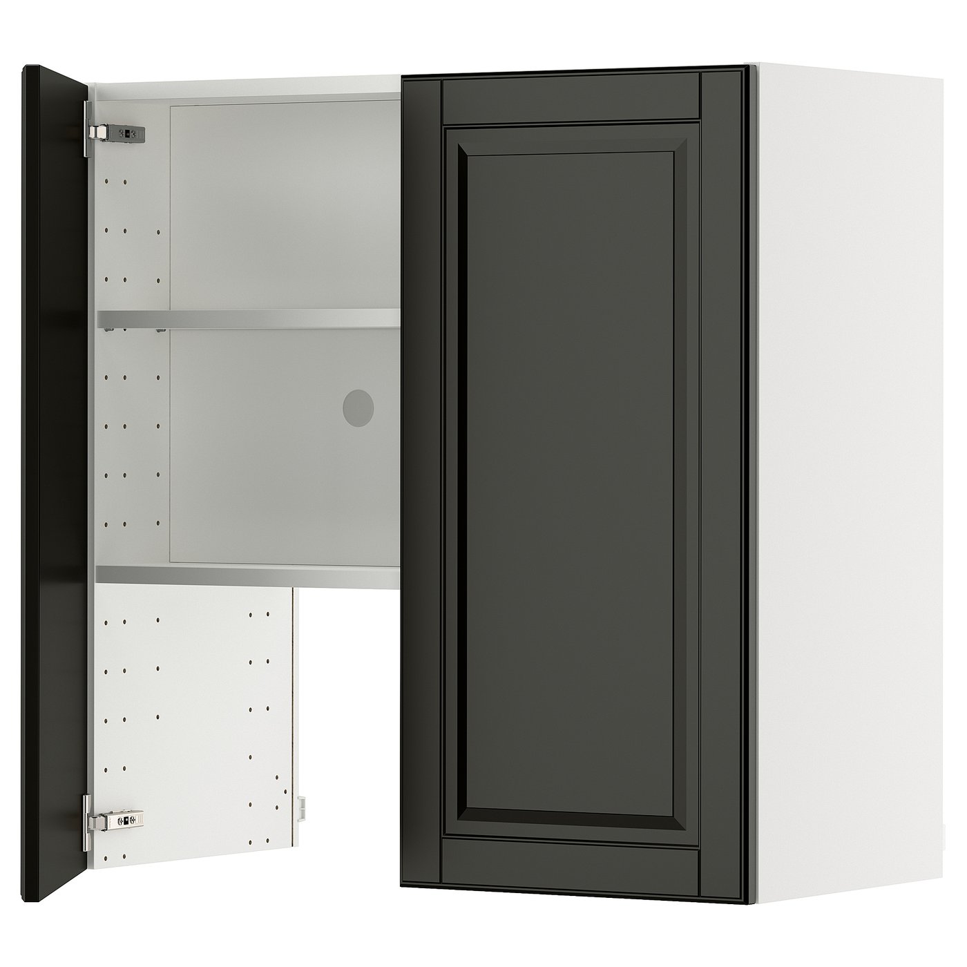 IKEA METOD Wandschrank f Dunstabzug/Boden/Tür weiß/Bodbyn schwarz 80x80 cm