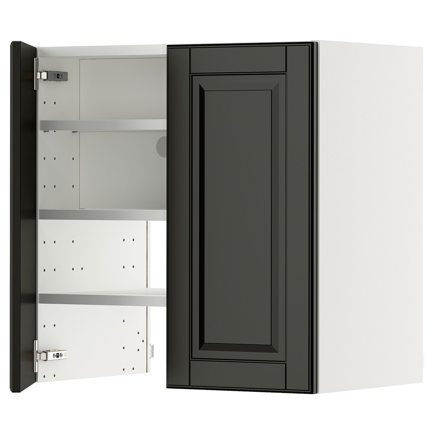 IKEA METOD Wandschrank f Dunstabzug/Boden/Tür weiß/Bodbyn schwarz 60x60 cm