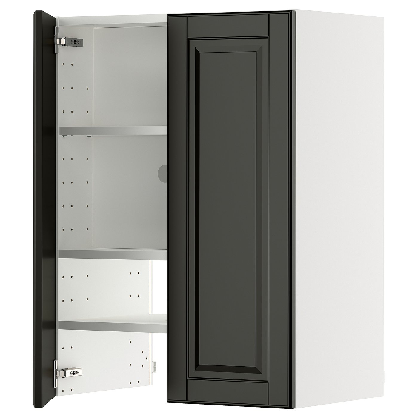 IKEA METOD Wandschrank f Dunstabzug/Boden/Tür weiß/Bodbyn schwarz 60x80 cm