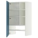 METOD Wandschrank f Dunstabzug/Boden/Tür, weiß/Lerhyttan blau, 60x100 cm