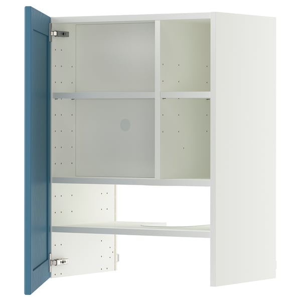 METOD Wandschrank f Dunstabzug/Boden/Tür, weiß/Lerhyttan blau, 60x80 cm