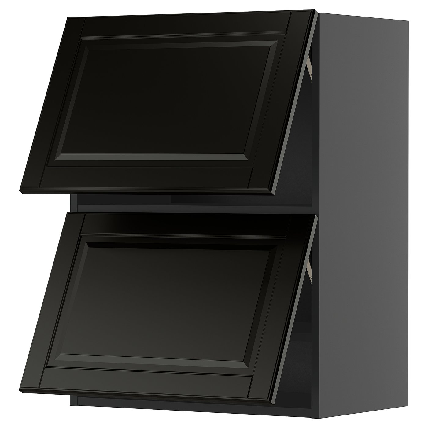 IKEA METOD Wandschrank horiz. m 2 Türen schwarzgrau/Bodbyn schwarz 60x80 cm