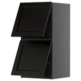 METOD Küchenschrank, schwarz gebeiztes Holz, modern, zweitürig, wandmontiert, mit abgeschrägten Kanten.