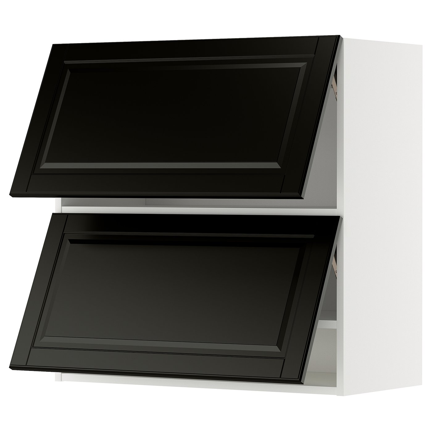 IKEA METOD Wandschrank horiz. m 2 Türen weiß/Bodbyn schwarz 80x80 cm