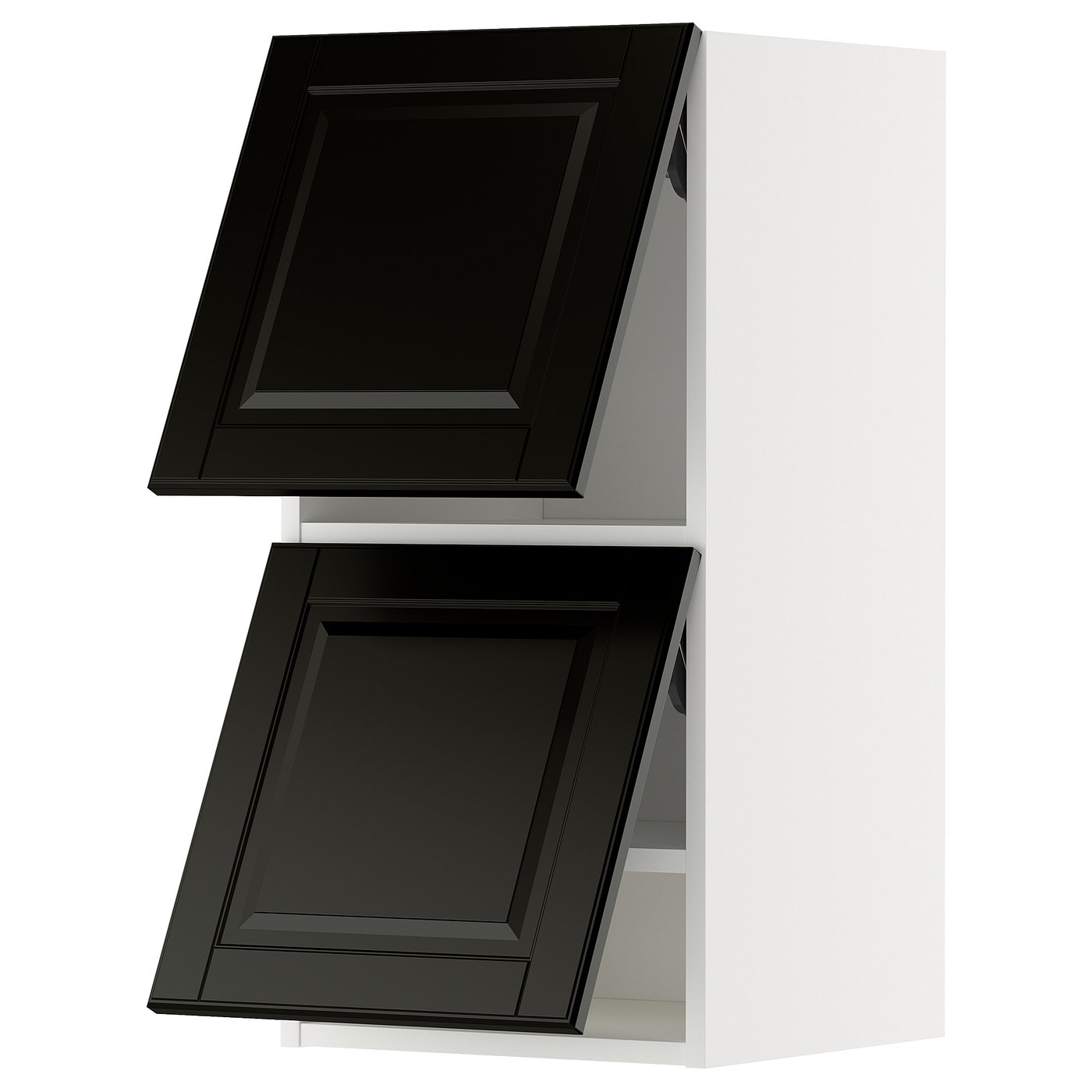 IKEA METOD Wandschrank horiz. m 2 Türen weiß/Bodbyn schwarz 40x80 cm