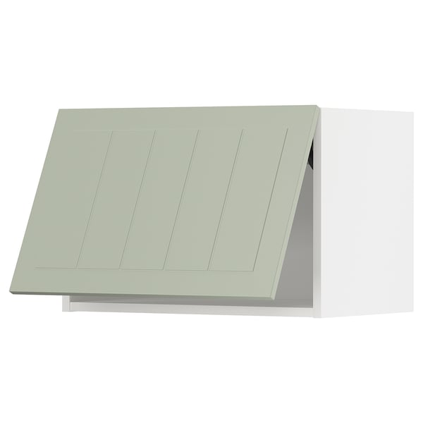 Grüner METOD-Küchenschrank mit flachem Design, weißem Hintergrund.