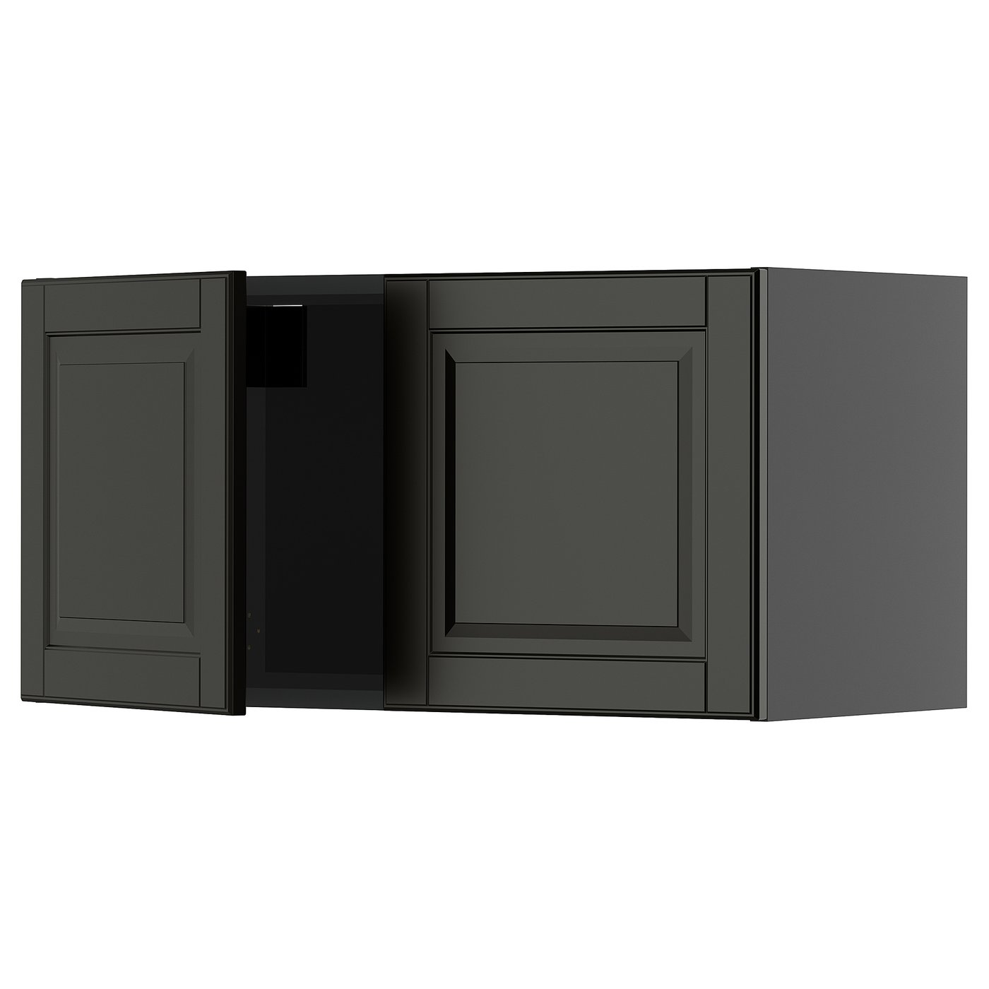 IKEA METOD Wandschrank mit 2 Türen schwarzgrau/Bodbyn schwarz