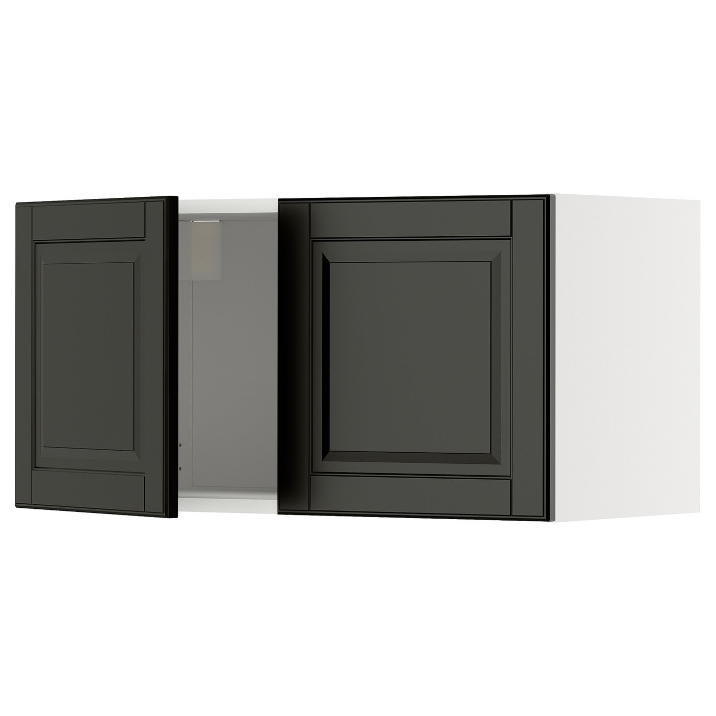 IKEA METOD Wandschrank mit 2 Türen weiß/Bodbyn schwarz