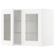 Weißer METOD-Küchenschrank mit Glastüren, modernes, minimalistisches Design.