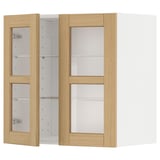 METOD Wandschrank, Eichentüren, Glasböden.