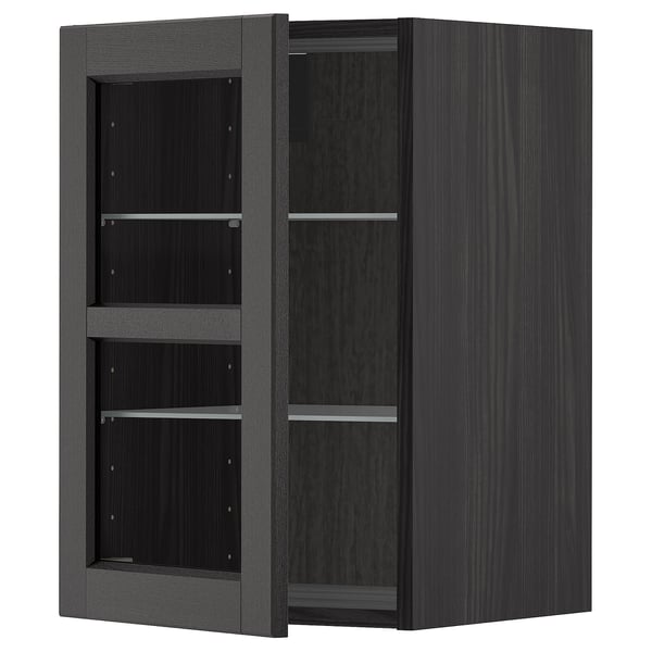 METOD Küchen-Wandschrank, dunkelgrau, 3 Regale, eintürig, quadratisch, modern.