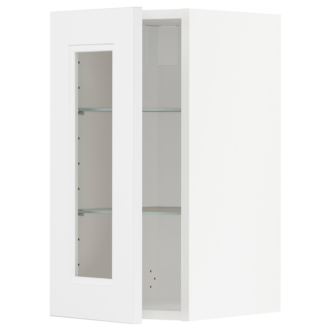 IKEA METOD Wandschrank mit Böden/Glastür weiß/Axstad matt weiß 30x60 cm