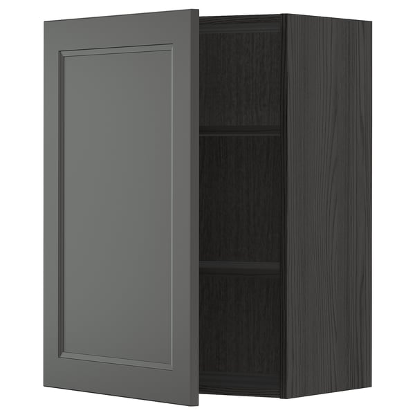 METOD Wandschrank mit Böden - schwarz/Axstad dunkelgrau - IKEA Deutschland