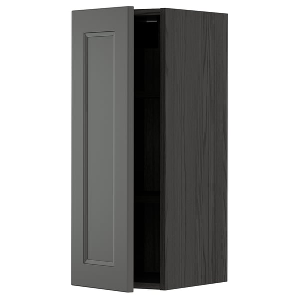 METOD Wandschrank mit Böden - schwarz/Axstad dunkelgrau - IKEA Deutschland