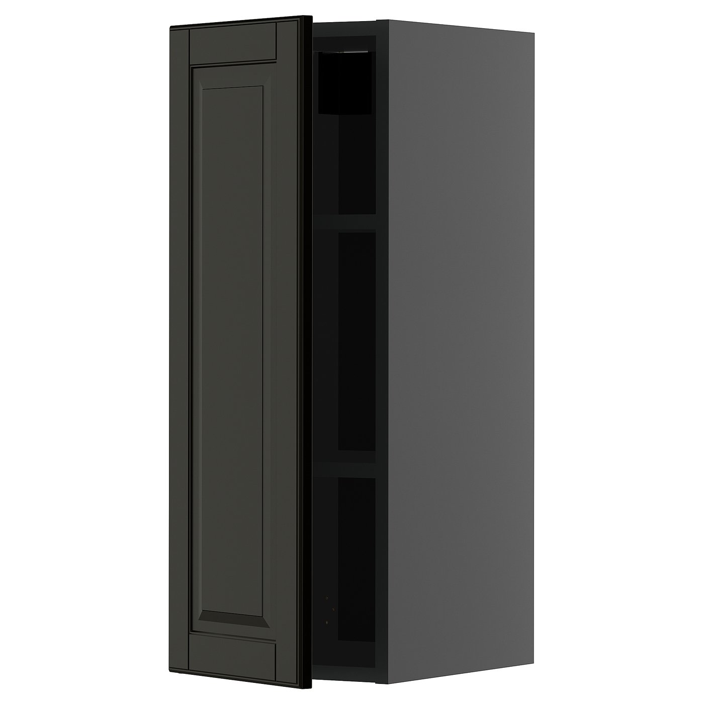 IKEA METOD Wandschrank mit Böden schwarzgrau/Bodbyn schwarz 30x80 cm