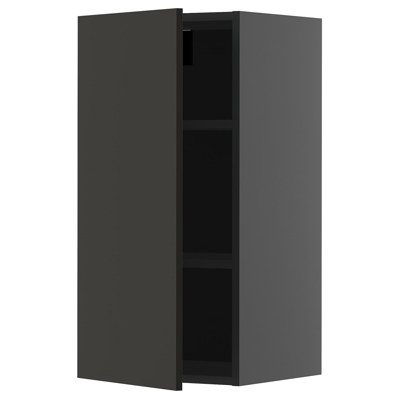 IKEA METOD Wandschrank mit Böden schwarzgrau/Nickebo matt anthrazit 40x80 cm