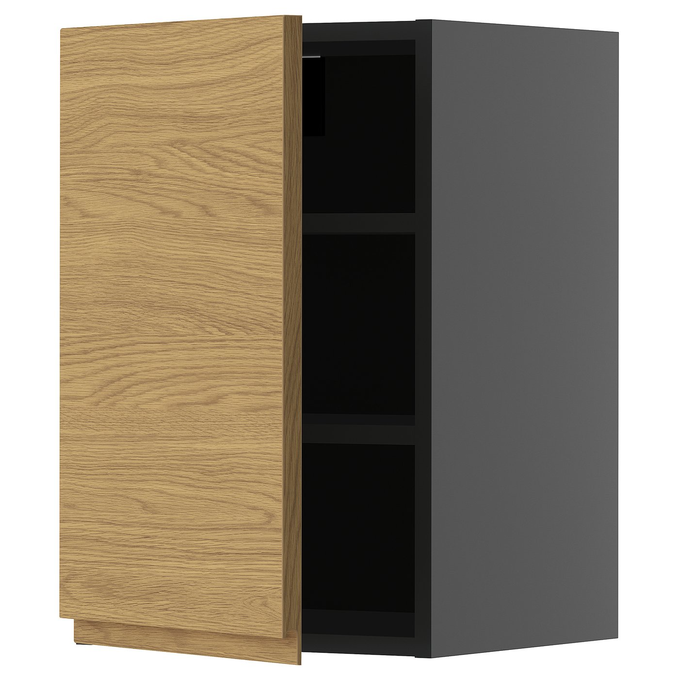 IKEA METOD Wandschrank mit Böden schwarzgrau/Voxtorp Eichenachbildung 40x60 cm