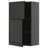 Dunkelgrauer METOD-Wandschrank mit verstellbarem Regal und abgeschrägten Kanten.