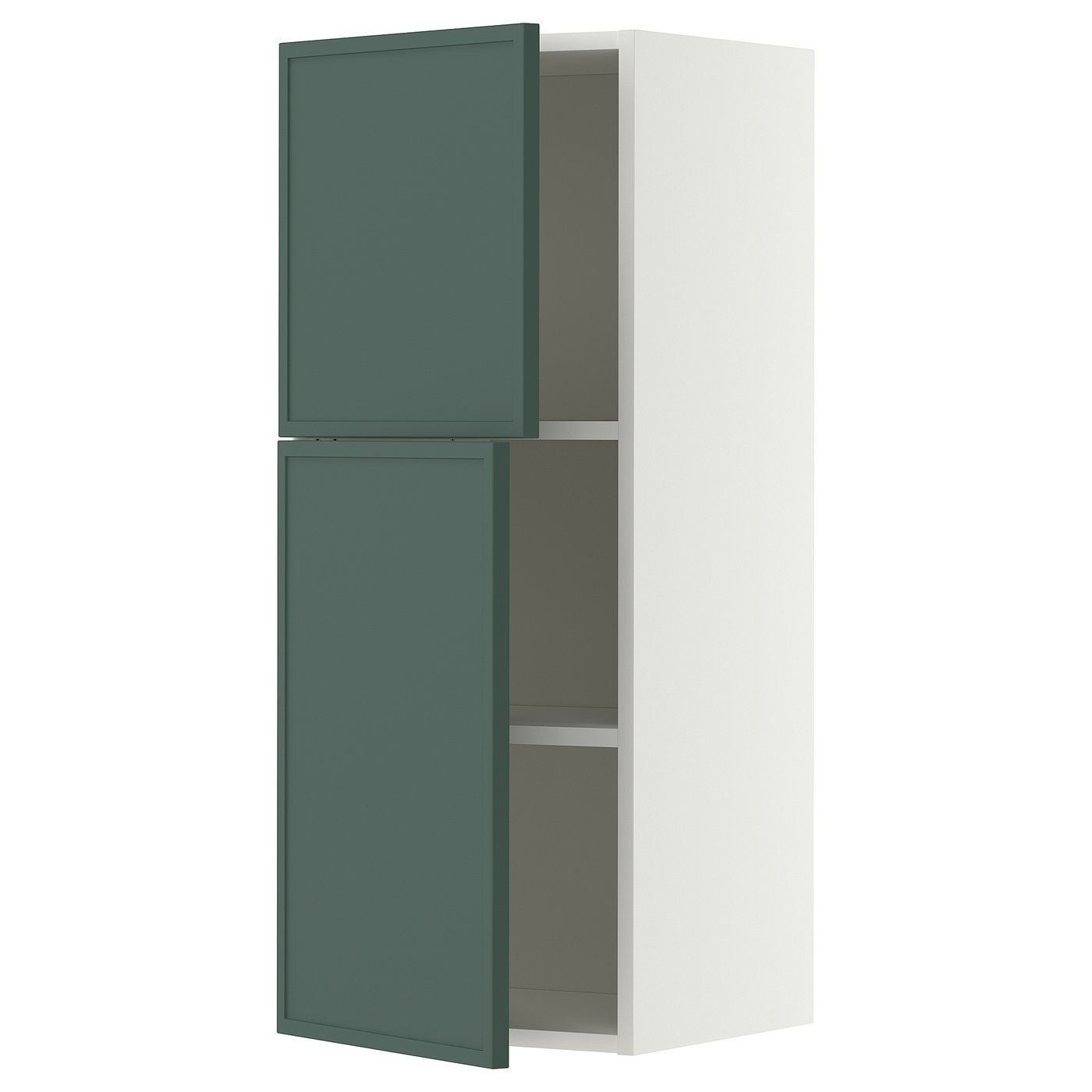 IKEA METOD Wandschrank mit Böden und 2 Türen weiß/Aspudden dunkel graugrün 40x100 cm