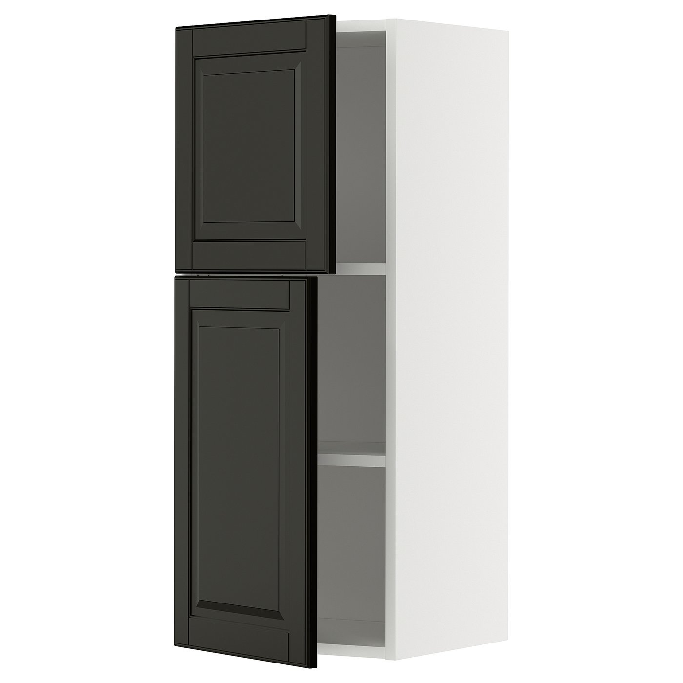 IKEA METOD Wandschrank mit Böden und 2 Türen weiß/Bodbyn schwarz 40x100 cm