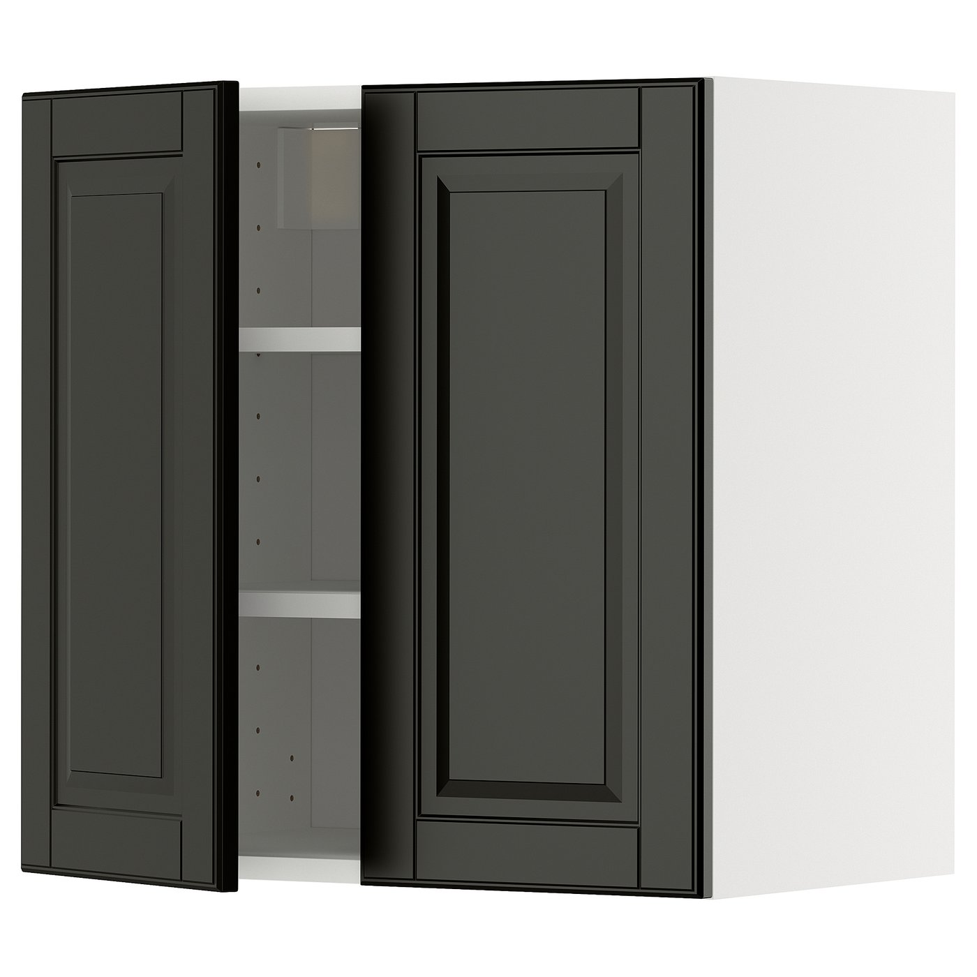 IKEA METOD Wandschrank mit Böden und 2 Türen weiß/Bodbyn schwarz 60x60 cm