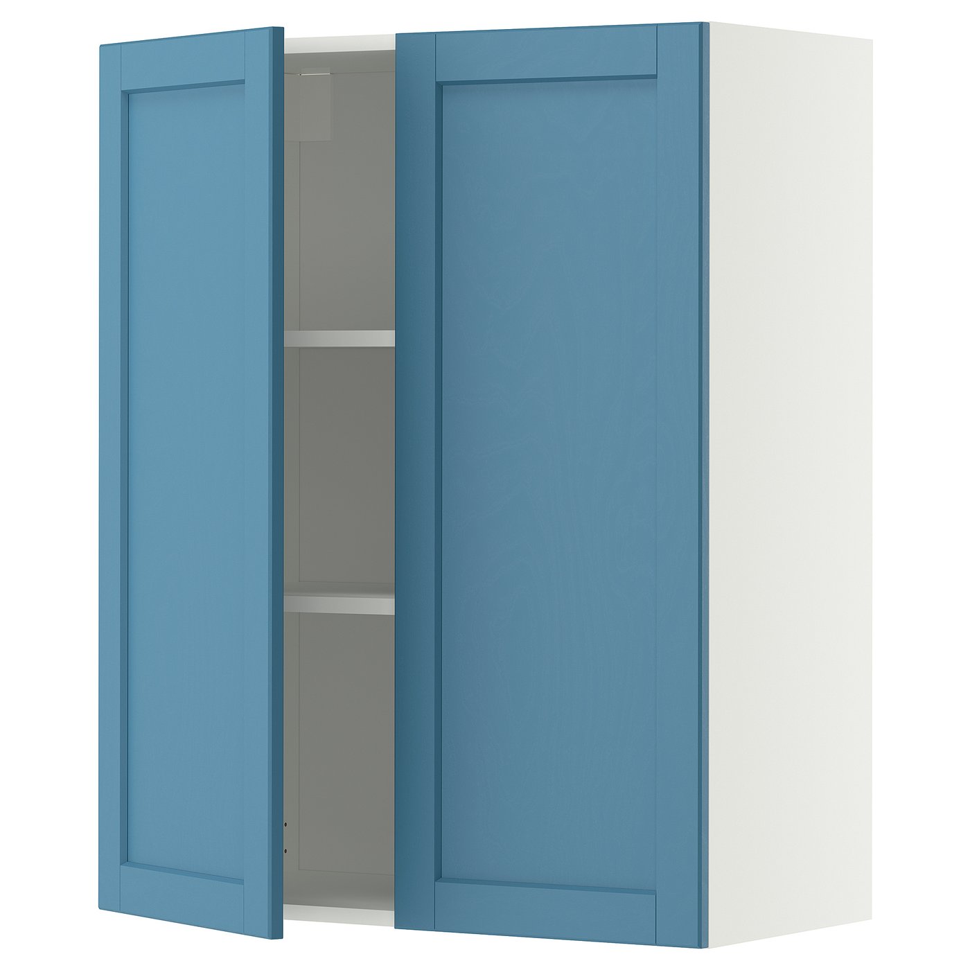 IKEA METOD Wandschrank mit Böden und 2 Türen weiß/Lerhyttan blau 80x100 cm