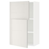 Ikea METOD Schrank, weiß glänzend, verstellbares Regal, Doppeltüren links.