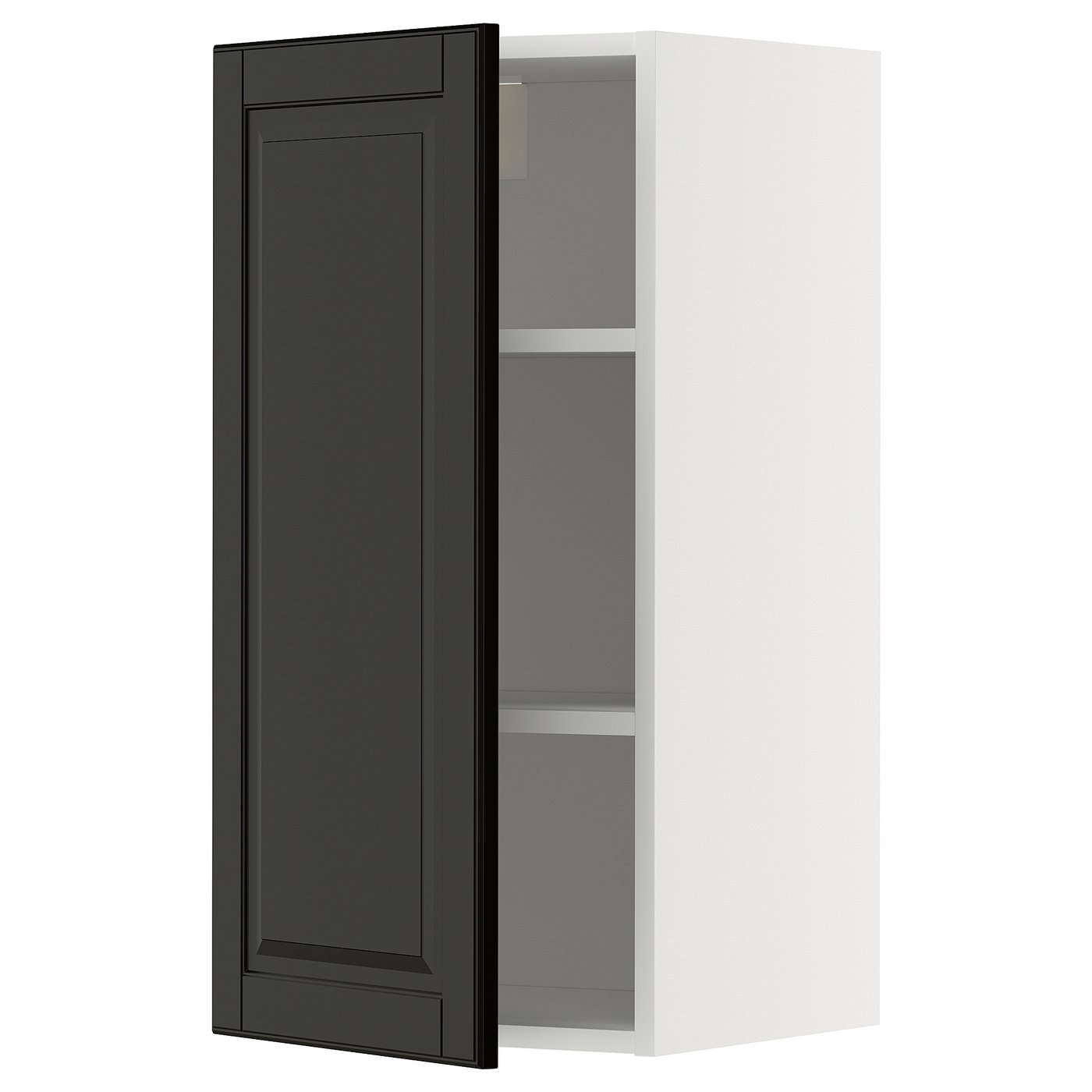IKEA METOD Wandschrank mit Böden weiß/Bodbyn schwarz 40x80 cm