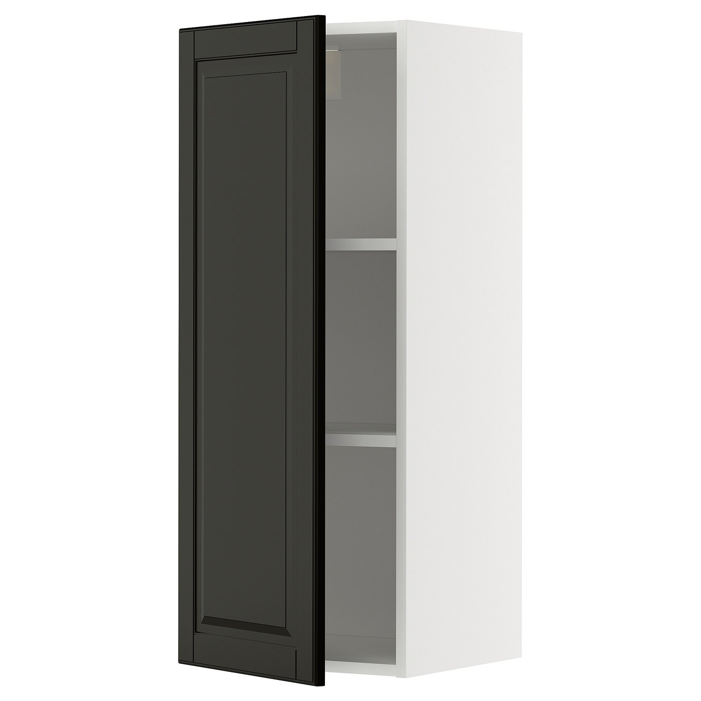 IKEA METOD Wandschrank mit Böden weiß/Bodbyn schwarz 40x100 cm