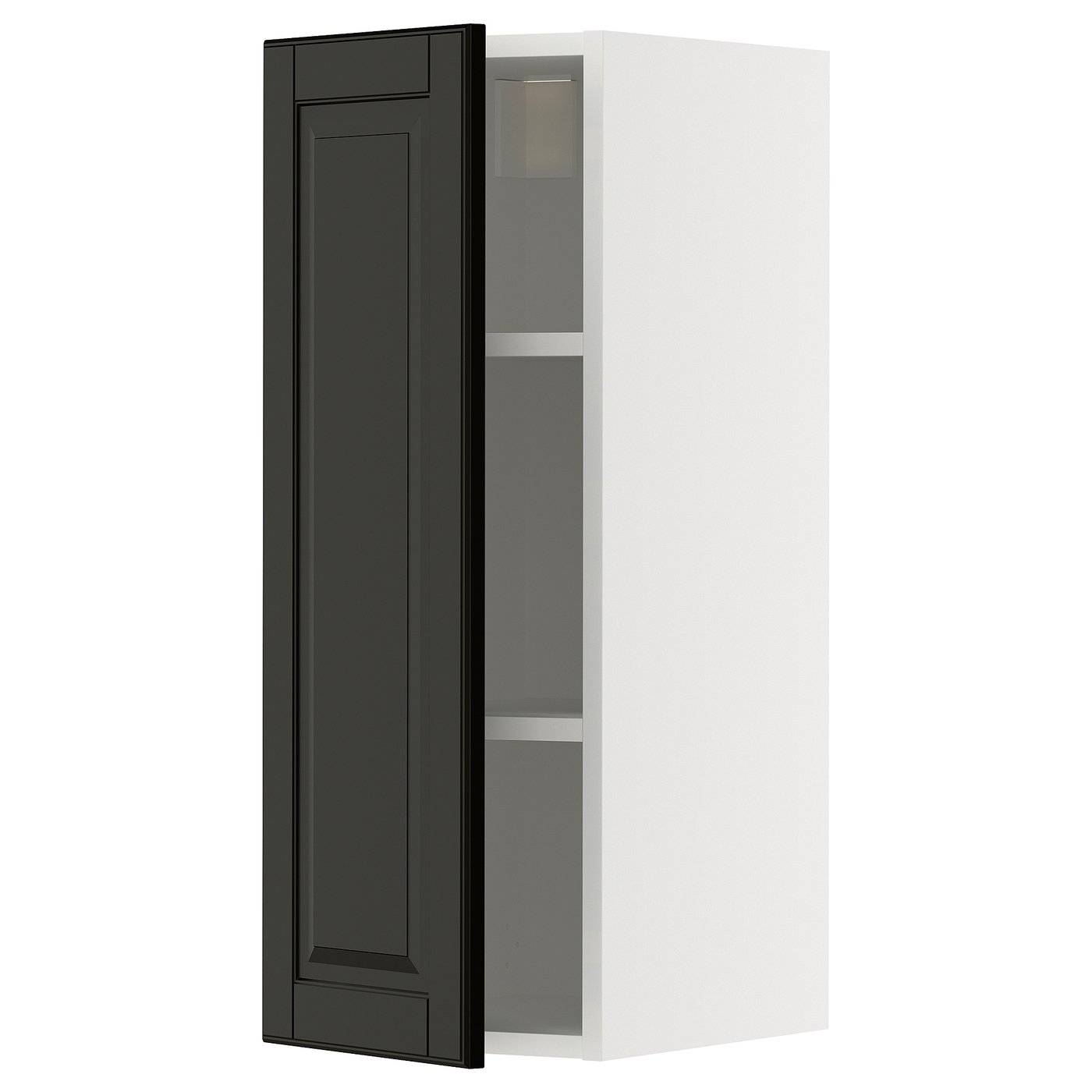IKEA METOD Wandschrank mit Böden weiß/Bodbyn schwarz 30x80 cm