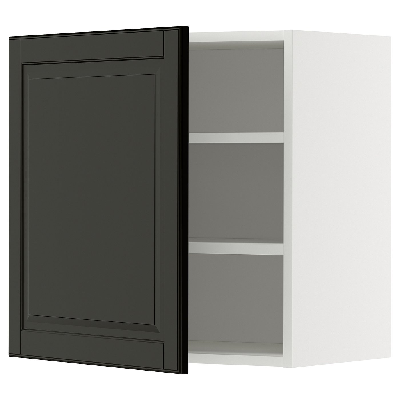 IKEA METOD Wandschrank mit Böden weiß/Bodbyn schwarz 60x60 cm