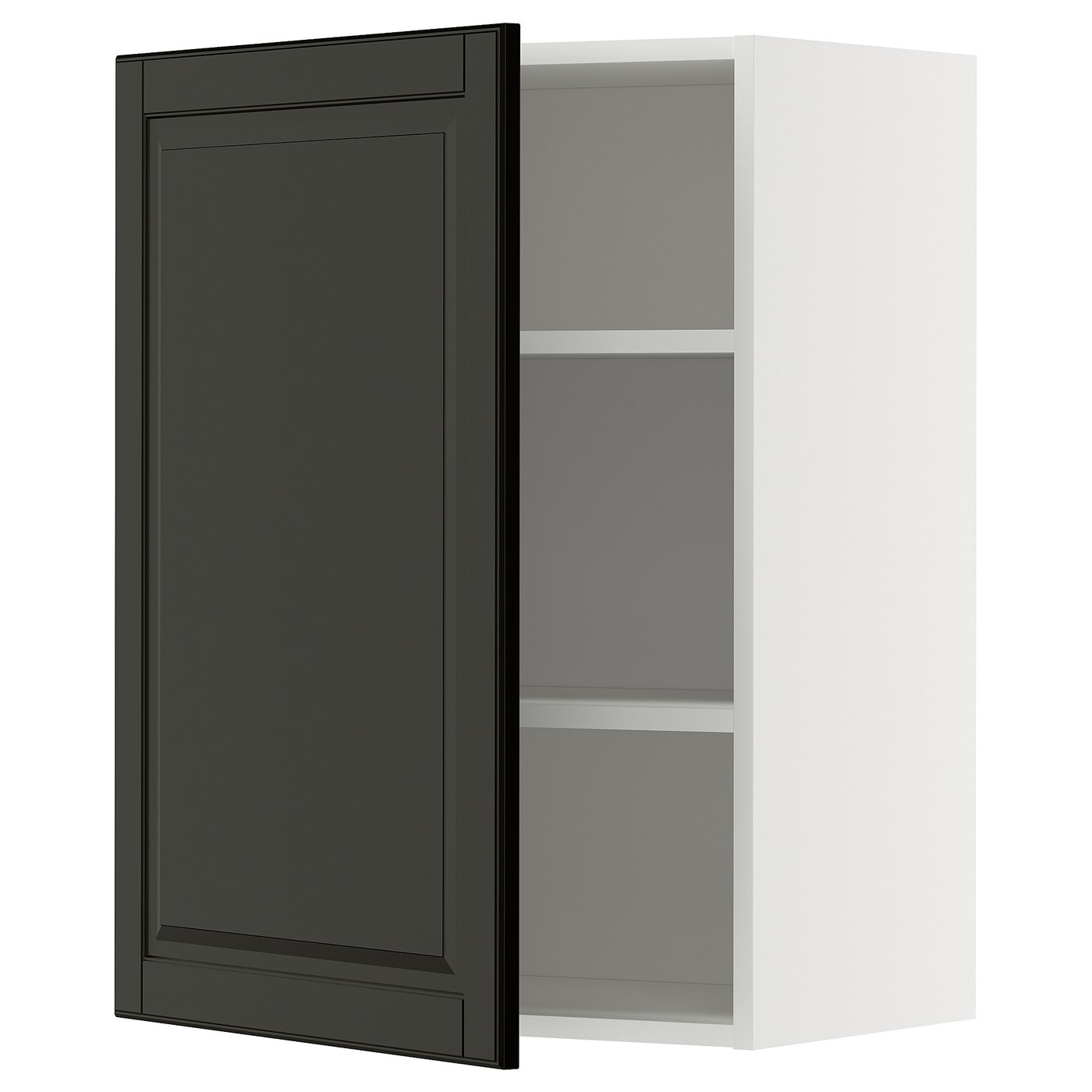 IKEA METOD Wandschrank mit Böden weiß/Bodbyn schwarz 60x80 cm