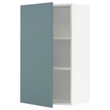 Blauer moderner Küchenschrank, METOD-Serie, mit verstellbarem Regal, türkisfarbenem Finish, schlankem Design.
