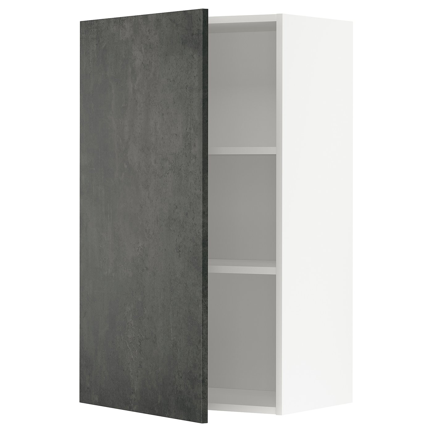 IKEA METOD Wandschrank mit Böden weiß/Kalhyttan Betonmuster dunkelgrau 60x100 cm