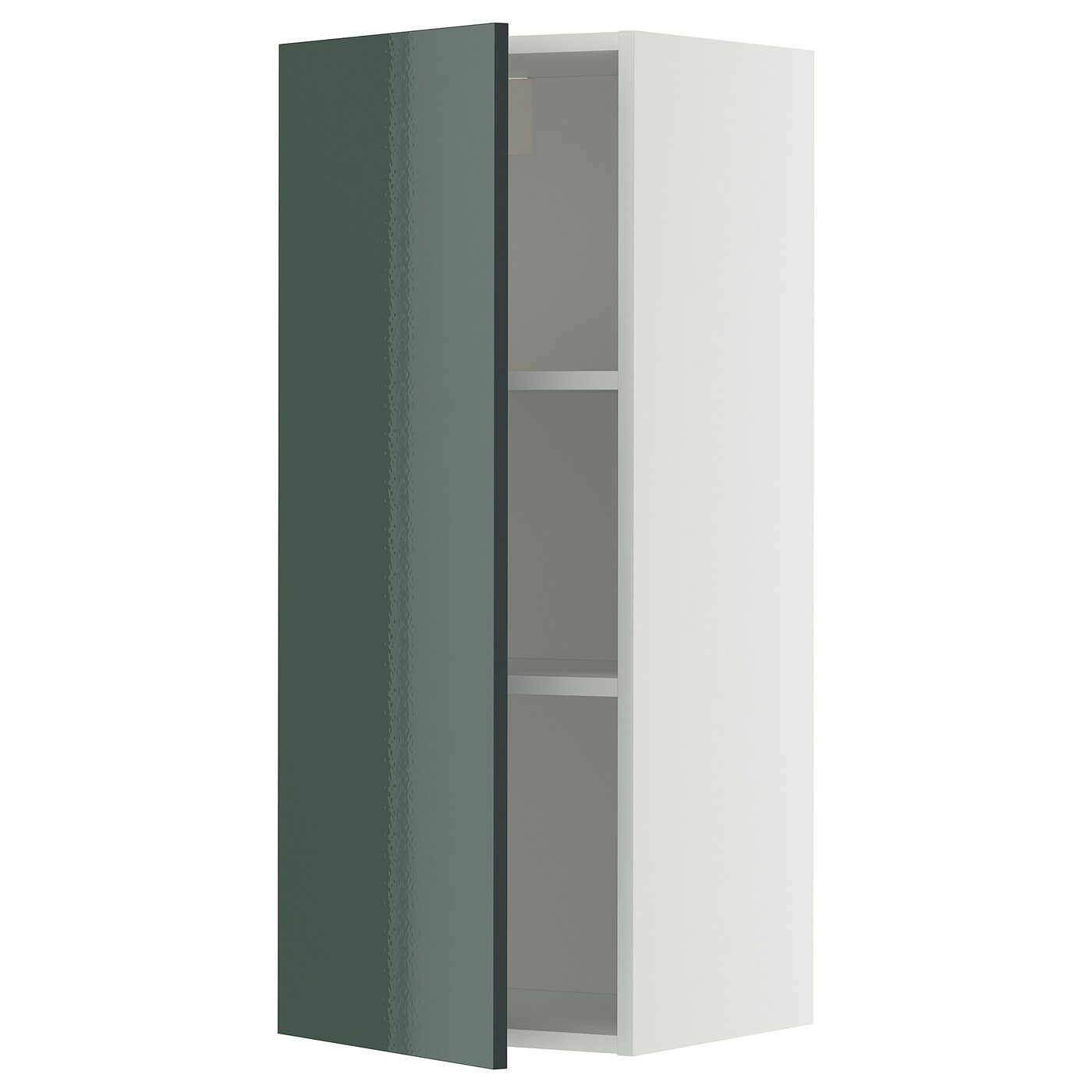 IKEA METOD Wandschrank mit Böden weiß/Kallarp Hochglanz dunkel graugrün 40x100 cm