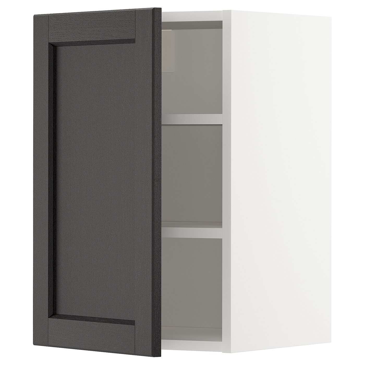 IKEA METOD Wandschrank mit Böden weiß/Lerhyttan schwarz lasiert 40x60 cm