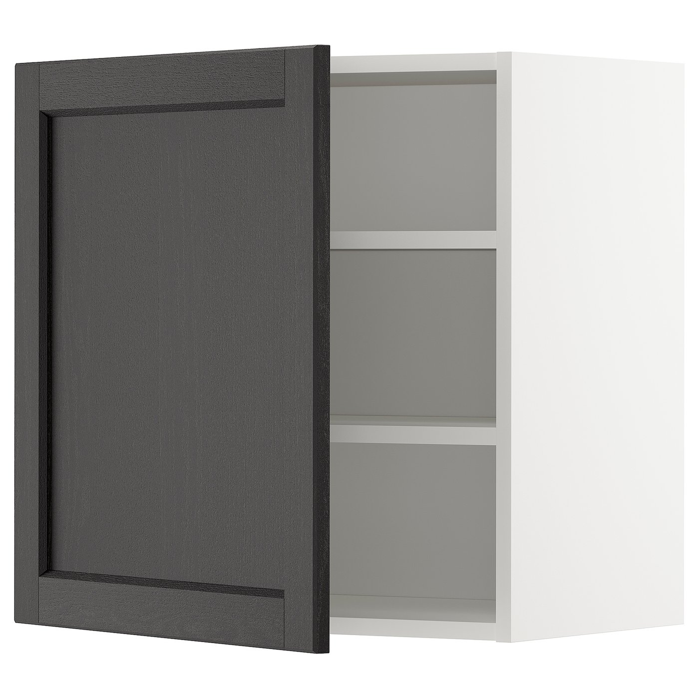 IKEA METOD Wandschrank mit Böden weiß/Lerhyttan schwarz lasiert 60x60 cm
