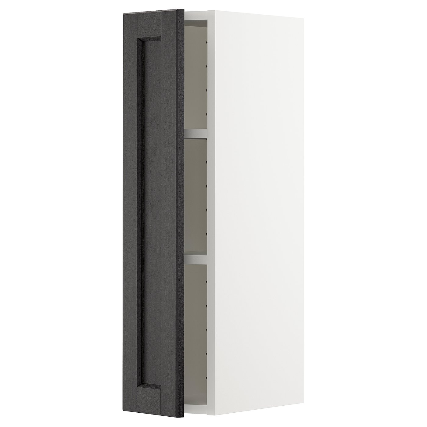 IKEA METOD Wandschrank mit Böden weiß/Lerhyttan schwarz lasiert 20x80 cm
