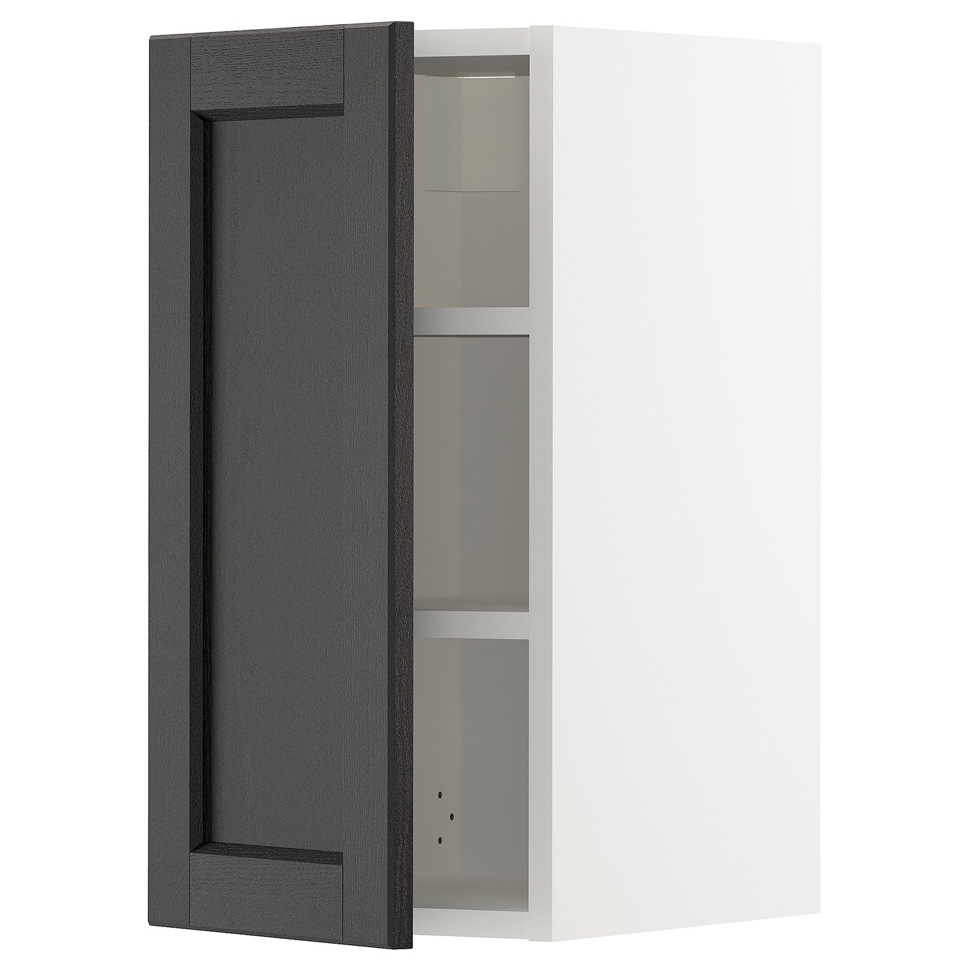 IKEA METOD Wandschrank mit Böden weiß/Lerhyttan schwarz lasiert 30x60 cm