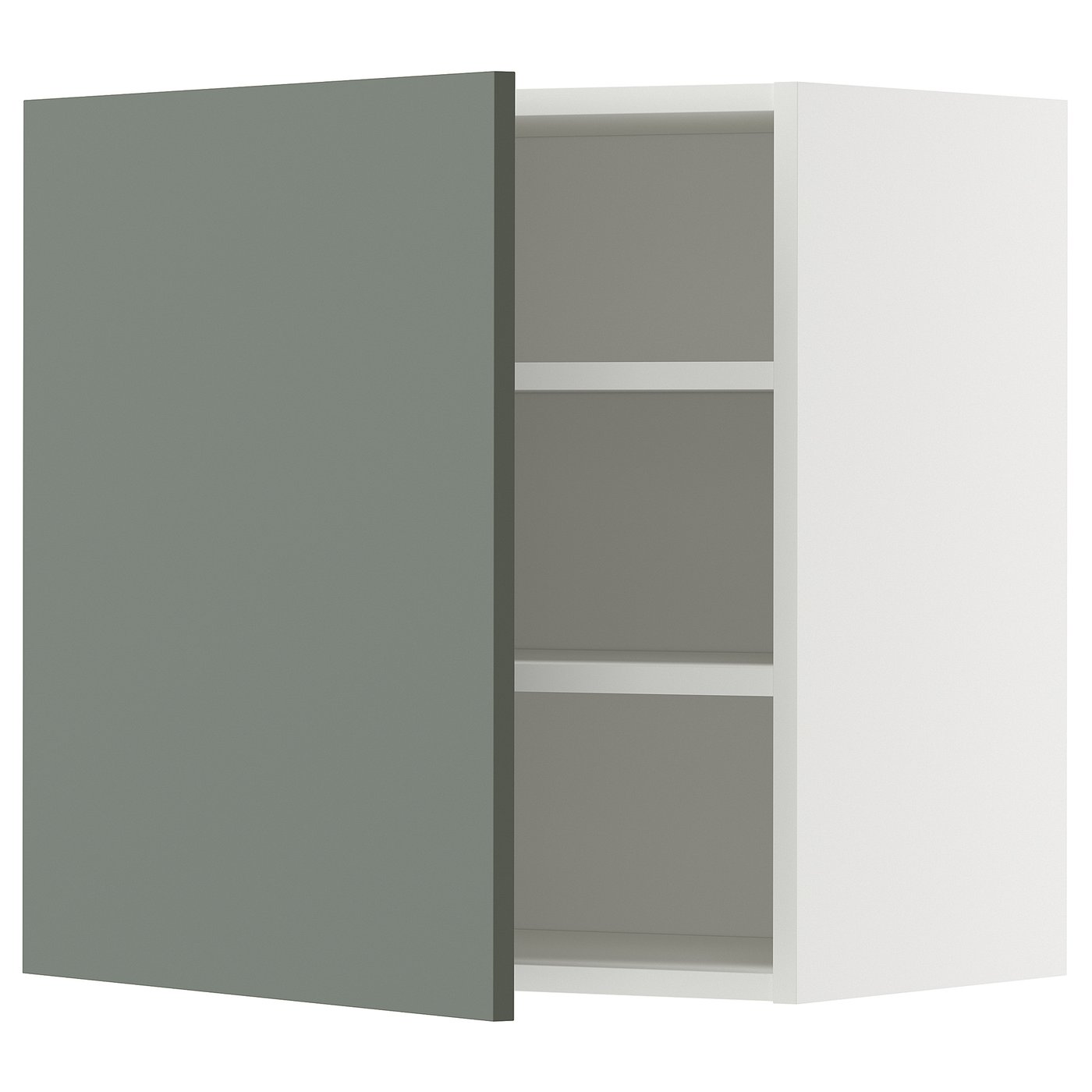 IKEA METOD Wandschrank mit Böden weiß/Nickebo matt graugrün 60x60 cm