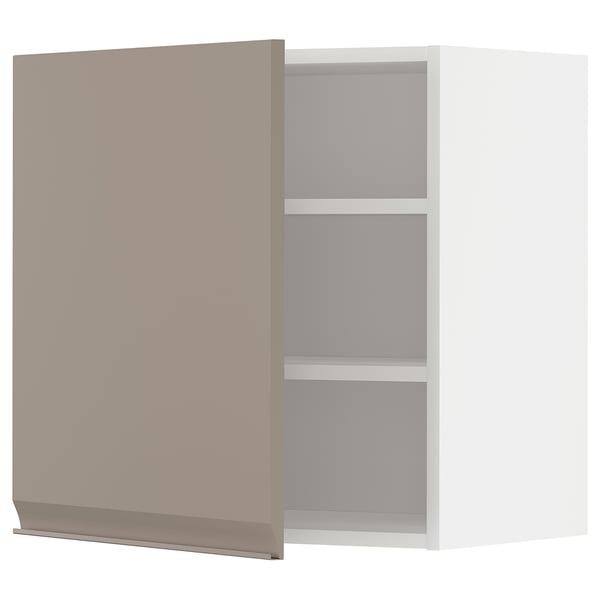 METOD Küchenschrank in hellgrau-beige mit modernem Design, mit schlanker Tür und verstellbaren Regalen.