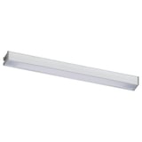 Dieses Bild zeigt eine silberne, rechteckige Küchenleuchte. Es ist schlank und minimalistisch und besteht aus eloxiertem Aluminium.