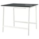 MITTZON Konferenztisch, weiße Metallbeine, schwarze Platte, quadratisches, schlankes Design.