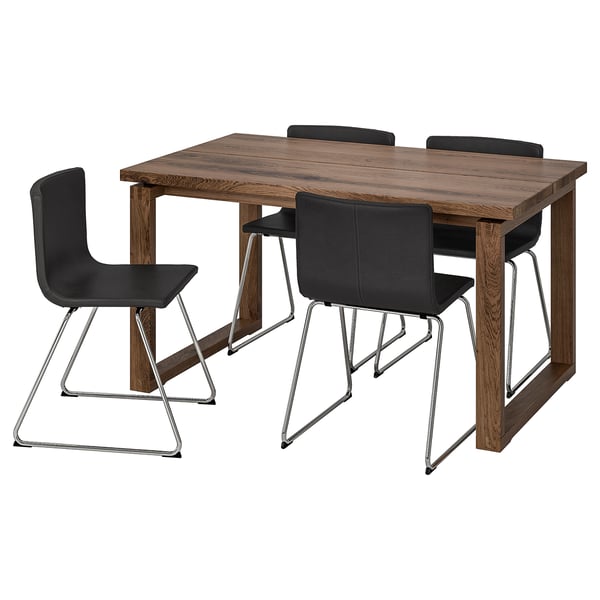 MÖRBYLÅNGA / BERNHARD Tisch und 4 Stühle - braun/Mjuk ...