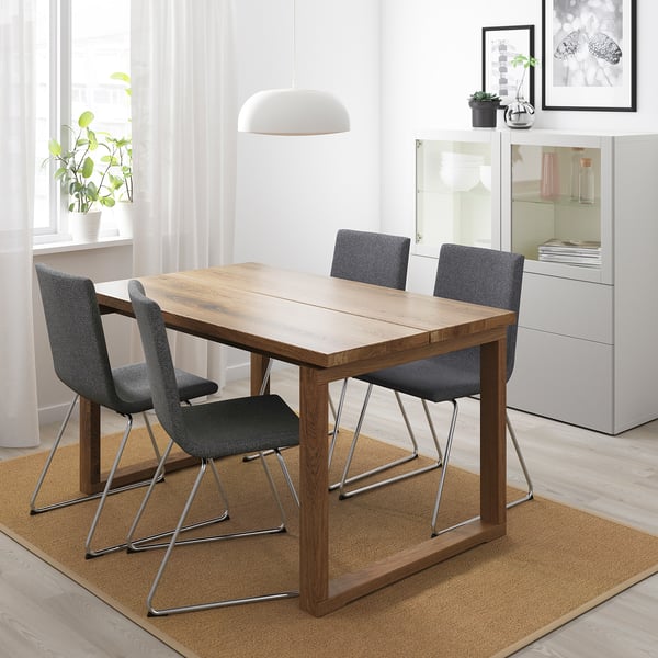 MÖRBYLÅNGA / VOLFGANG Tisch und 4 Stühle - braun, Gunnared mittelgrau - IKEA Deutschland