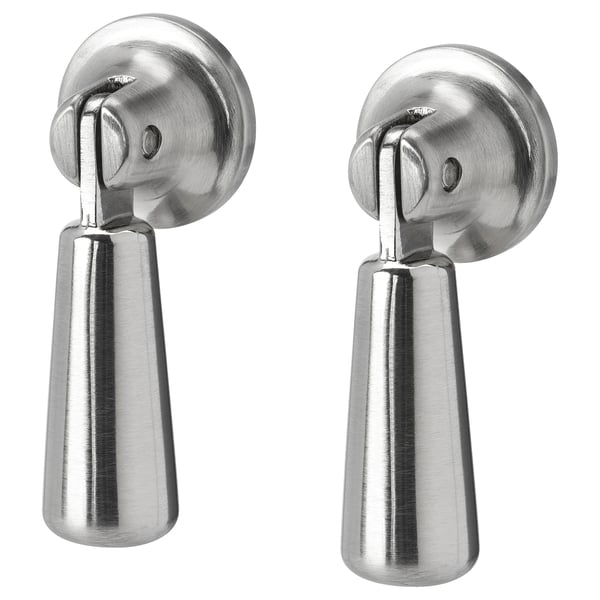 Silberne tropfenförmige Griffe, Paar, modernes Design, Zink & Nickel.