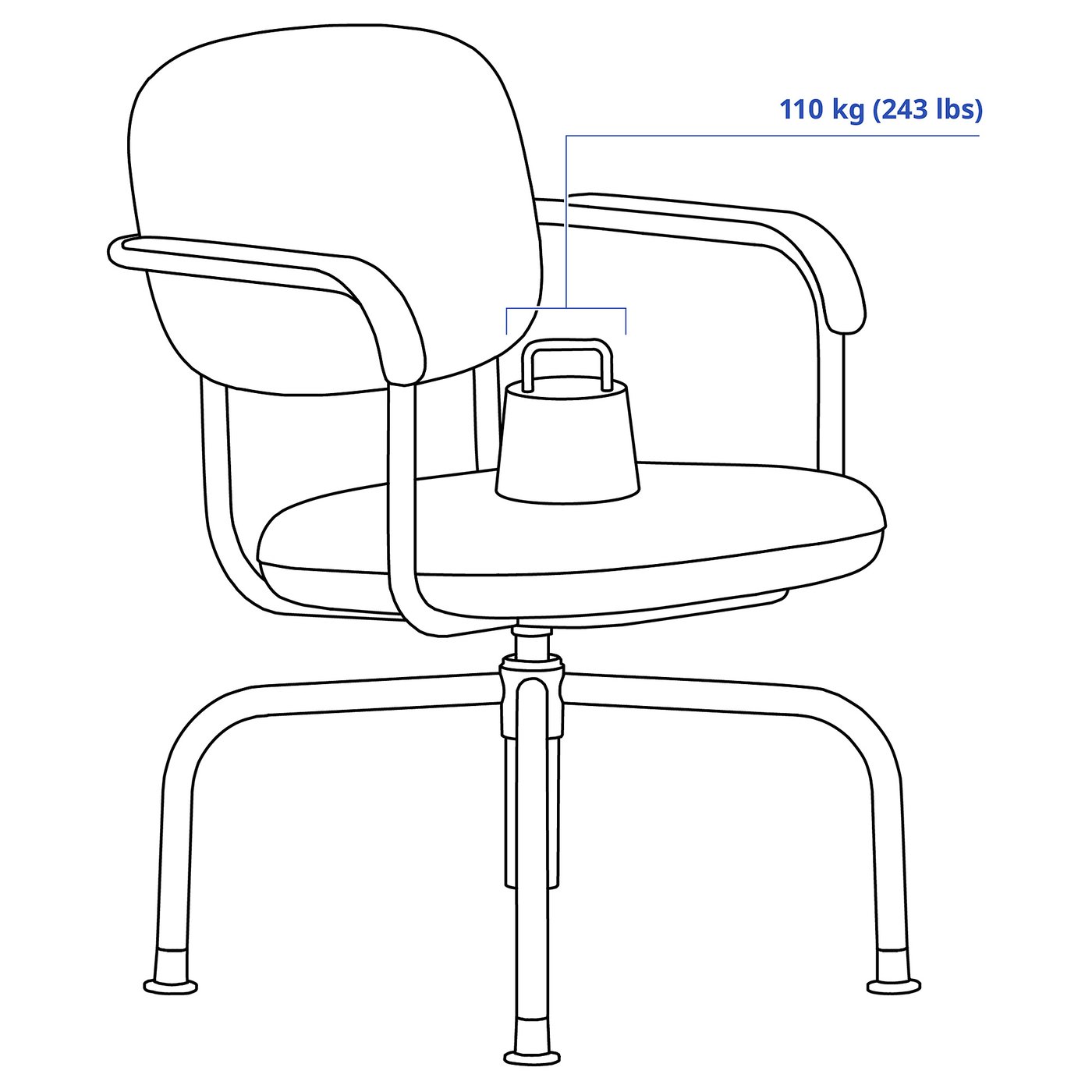 Thumbnail - IKEA MULLSJÖ Drehstuhl Gräsnäs dunkelgrau