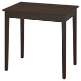 Ein rechteckiger Esstisch von IKEA NÄSINGE in Dunkelbraun. Gefertigt aus Holzfurnier mit robusten Beinen, vereint es rustikalen Charme mit modernem Design.
